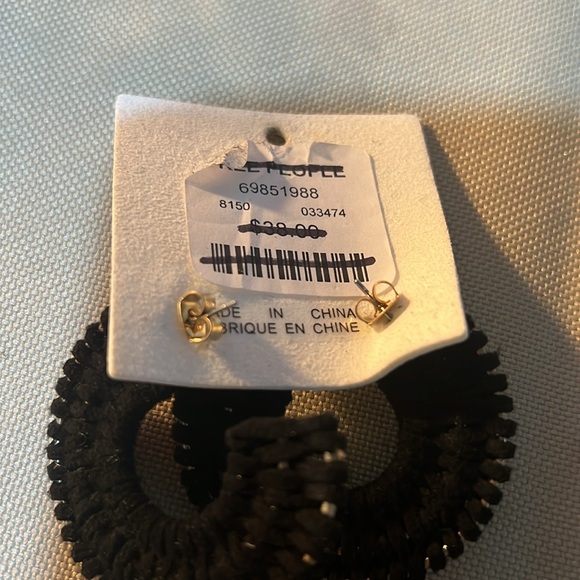 Free People See If I Care Suede Hoops-Black - Picture 3 of 3